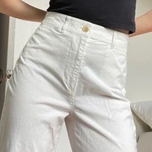 Everlane cropped straight leg high waist white pants W28